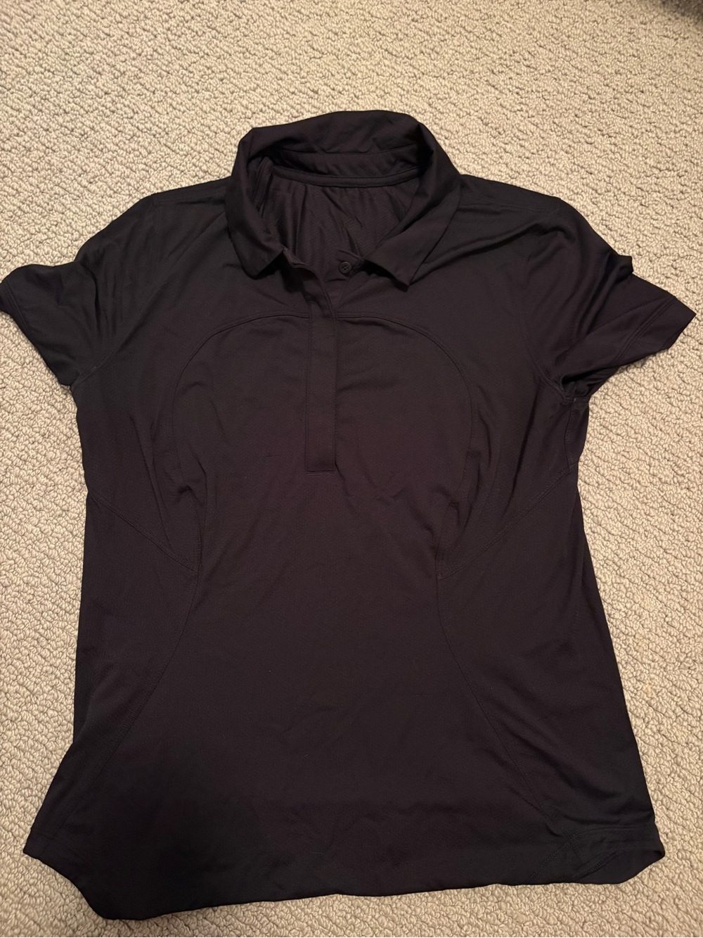 lululemon athletica Black Short-Sleeve Polo Top
